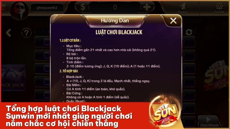Chi tiết các bước đặt cược và quyền hạn người chơi trong game bài Blackjack Sunwin